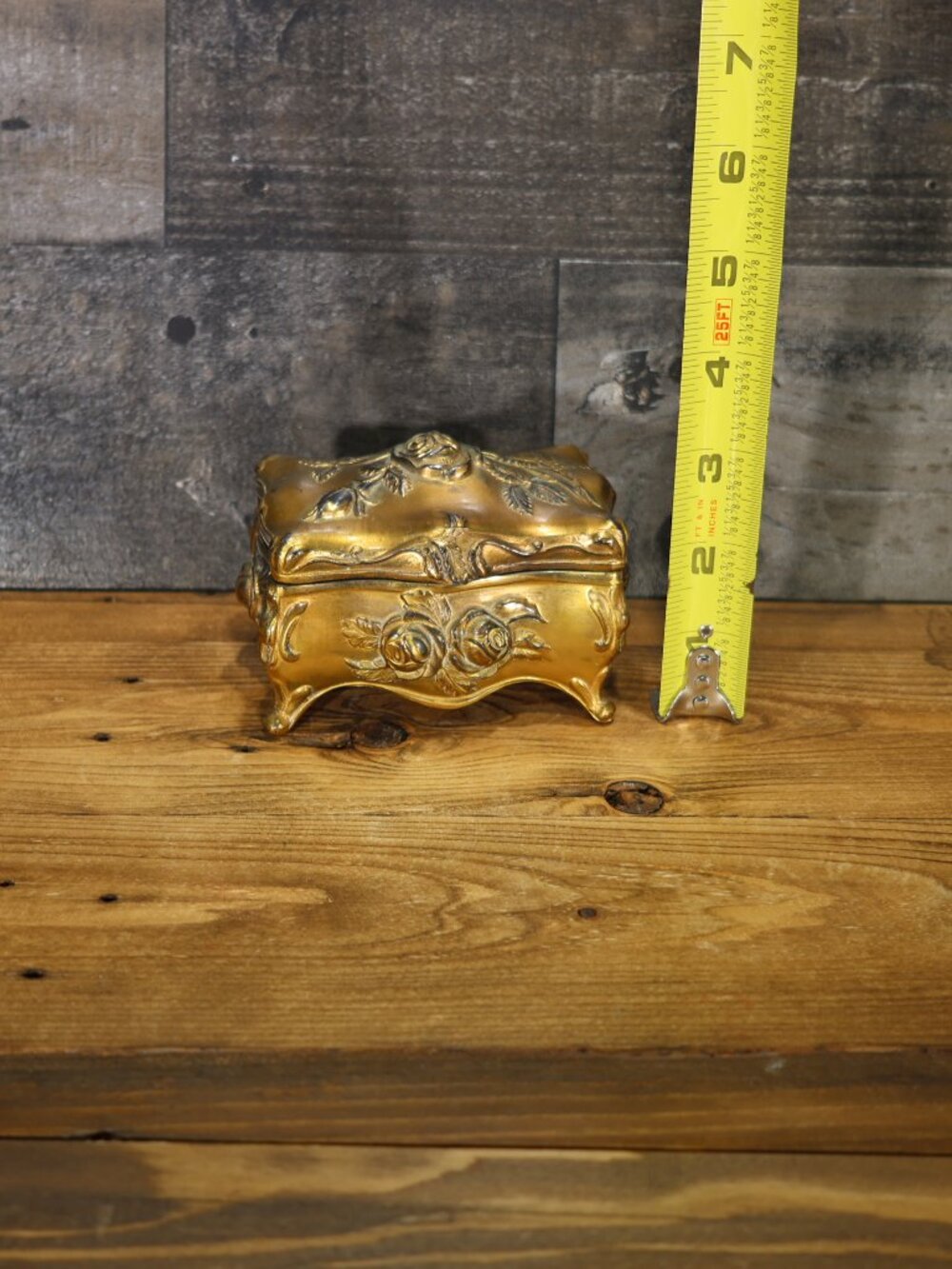Antique Art Nouveau Lined Jewelry Casket by N.B. Rogers S.P. Co. 877 Footed
